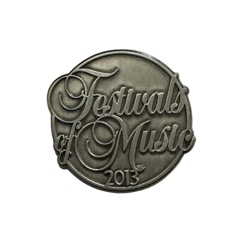 Festivals Of Music 2013 Lapel Pin Large Size Silver Color Metal
